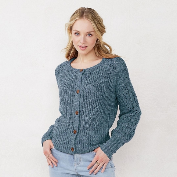 Lc Lauren Conrad Pointelle Cardigan 